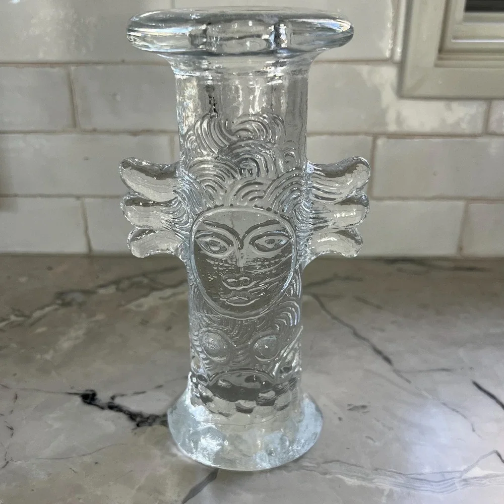 Collection of 5 VTG‎ Bertil Vallien Kosta glass Angel candle holders Sweden 70s